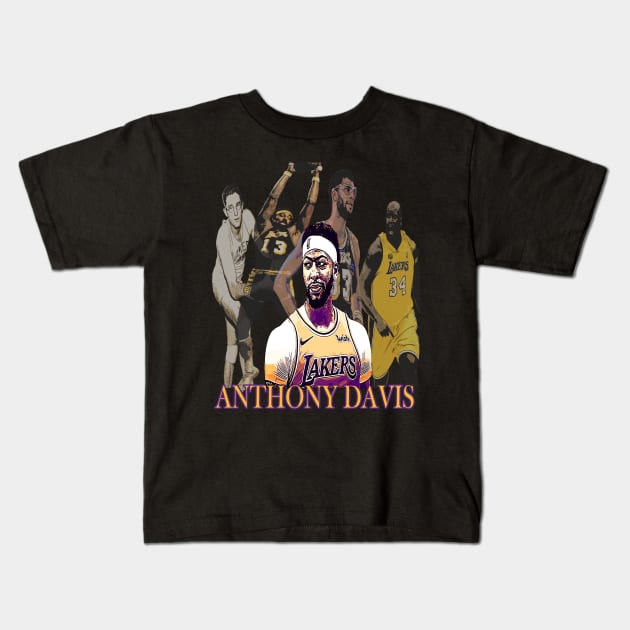 Anthony Davis, Lakers Centers Kids T-Shirt by IronLung Designs